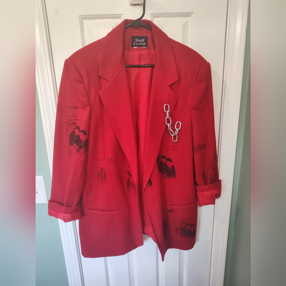 Screen Printed Oversized Blazer - image 1